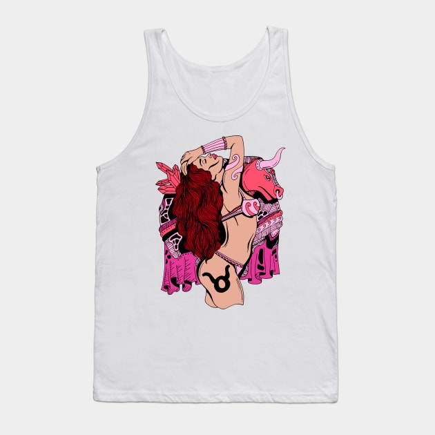 Taurus Beauty - Pink Edition Tank Top by kenallouis